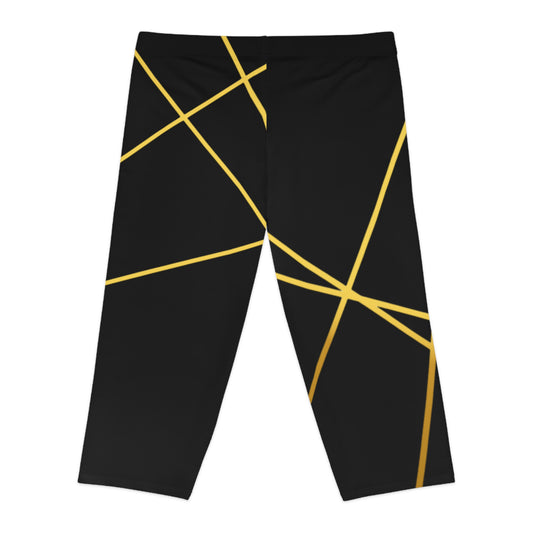 Golden Grid Luxe Capri Leggings