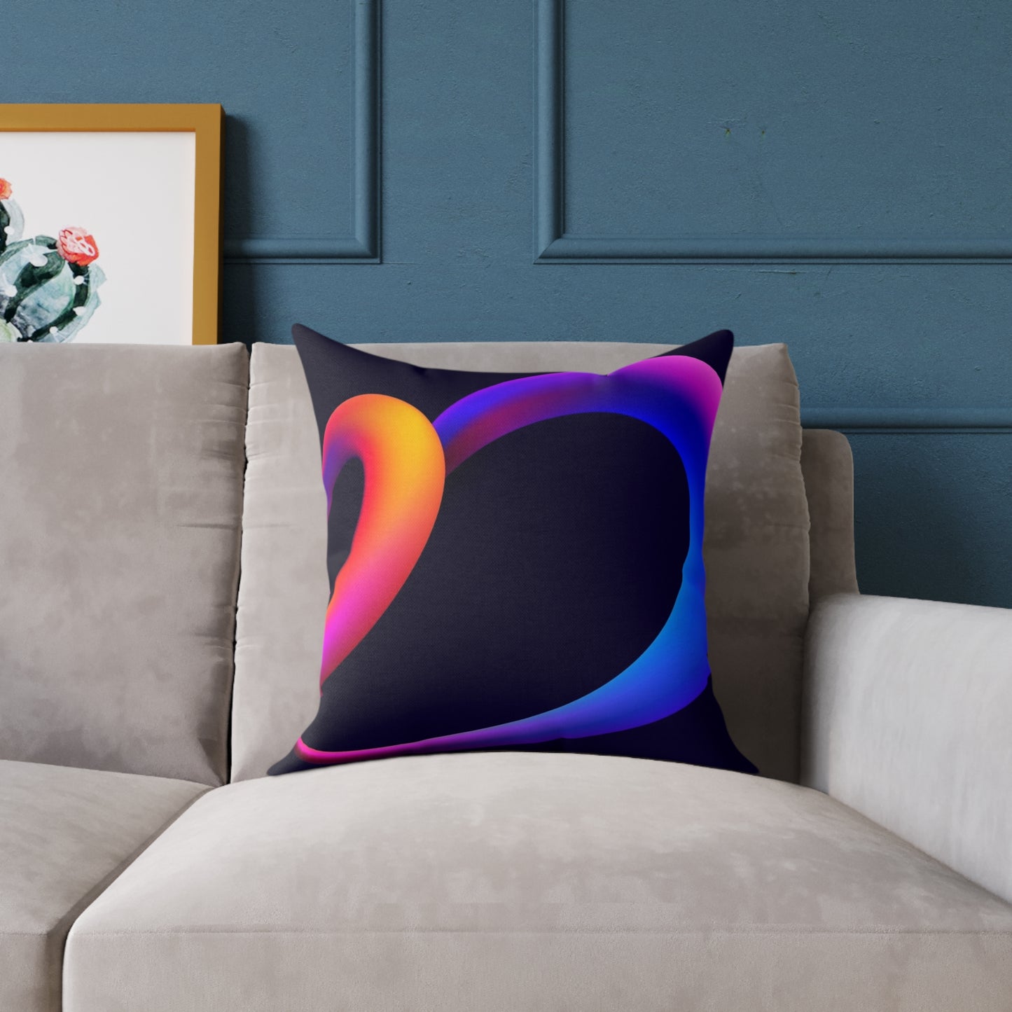HeartMuse Modern Art Pillow | Abstract Heart Throw Cushion, Vibrant Home Accent, Valentine's Day or Anniversary Gift