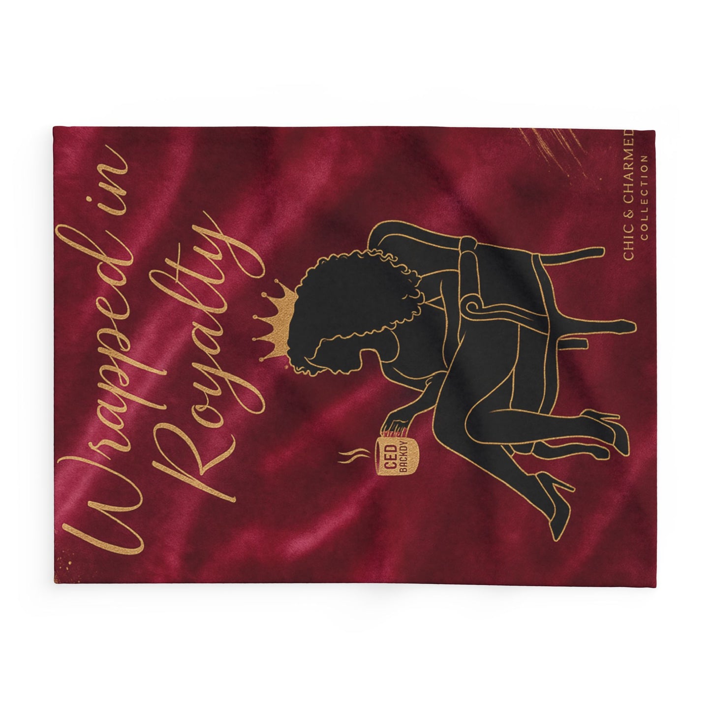 Wrapped in Royalty Fleece Blanket | Luxurious Self-Care Throw for Empowerment, Home Décor & Thoughtful Gifting