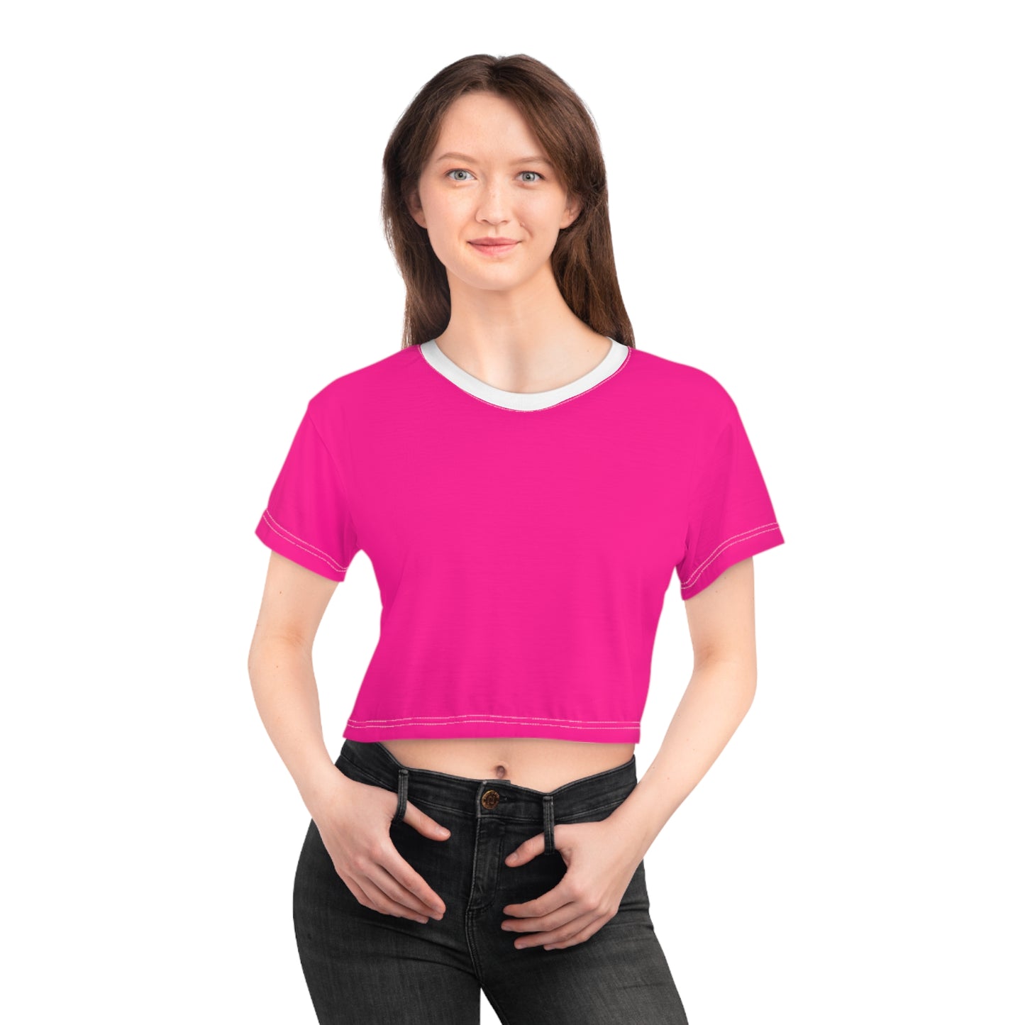 Vibrant Pink Crop Tee – Bold Color, Casual Chic, Summer-Ready Style