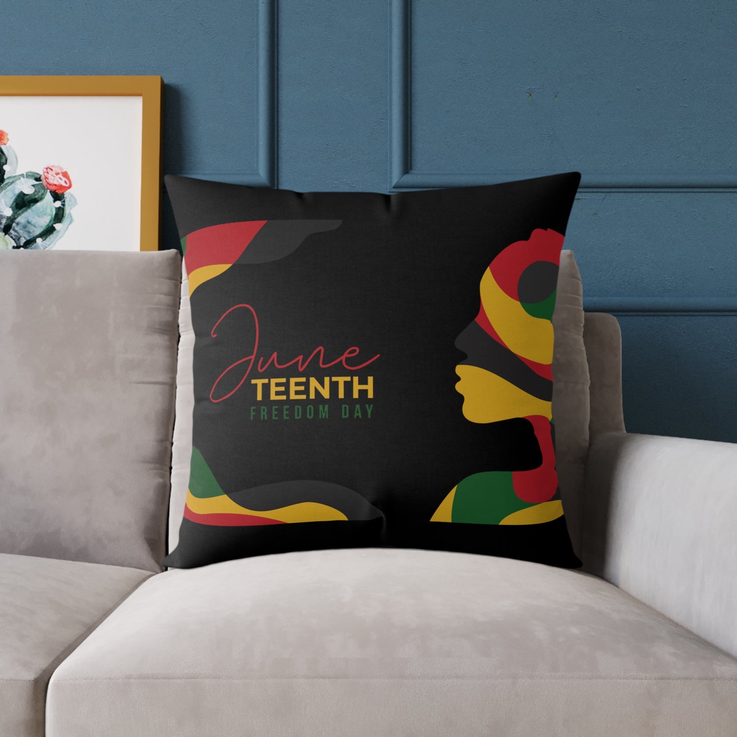 Freedom Blooms Juneteenth Pillow | Vibrant Decorative Cushion, Cultural Home Accent, Celebration Gift