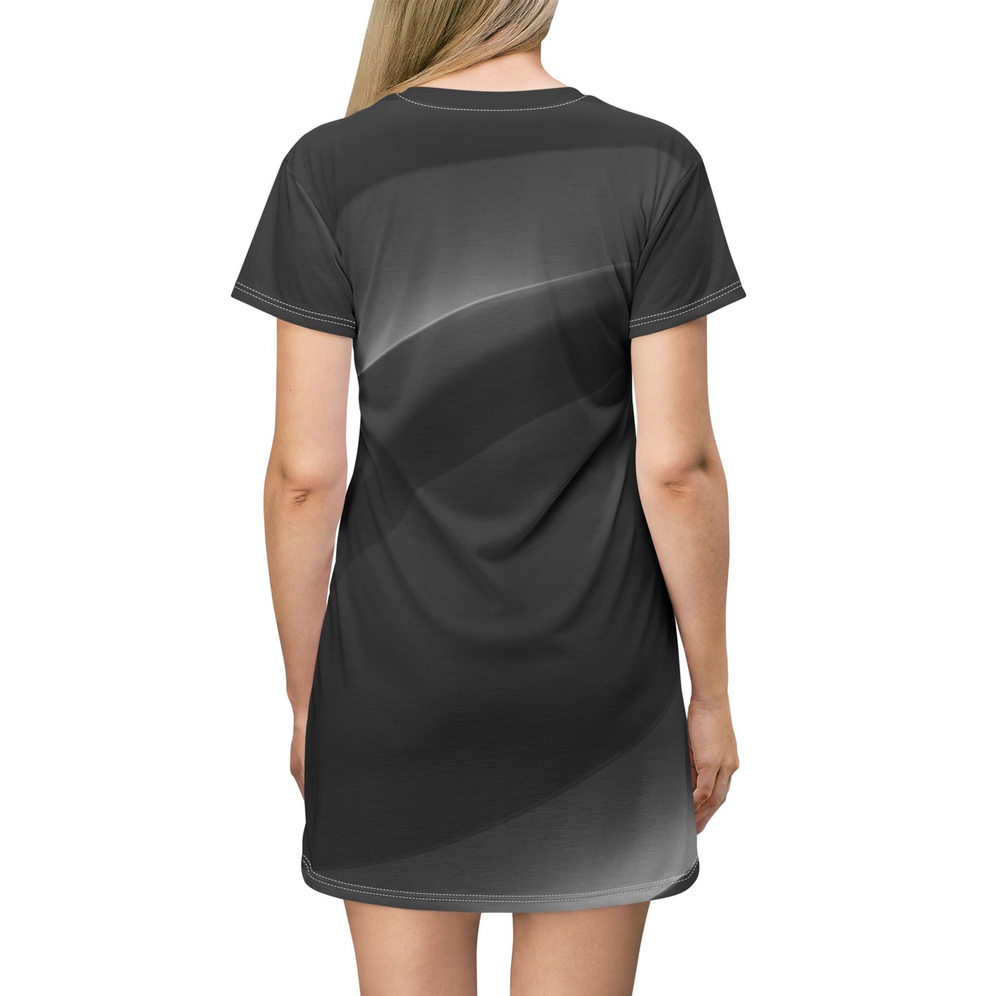 SlateCharm T-Shirt Dress | Stylish Monochrome Casual Wear, Perfect for Summer, Lounging & Thoughtful Gifting