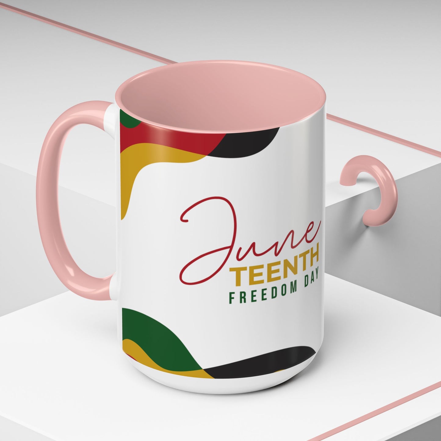Juneteenth Freedom Day Accent Coffee Mug | Celebrate Liberation, Bold Black History Gift, Vibrant Home & Office Decor
