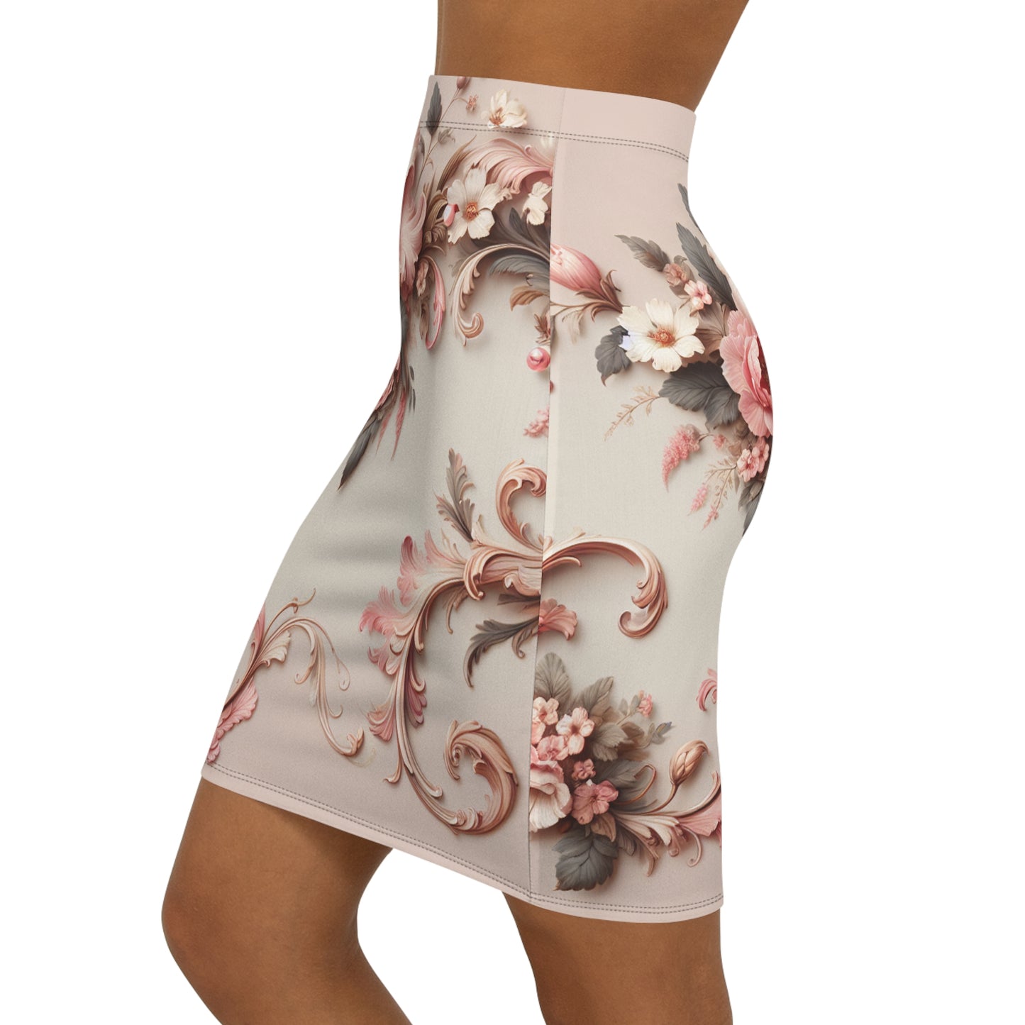 Boss and Bloom: Floral Elegance Pencil Skirt