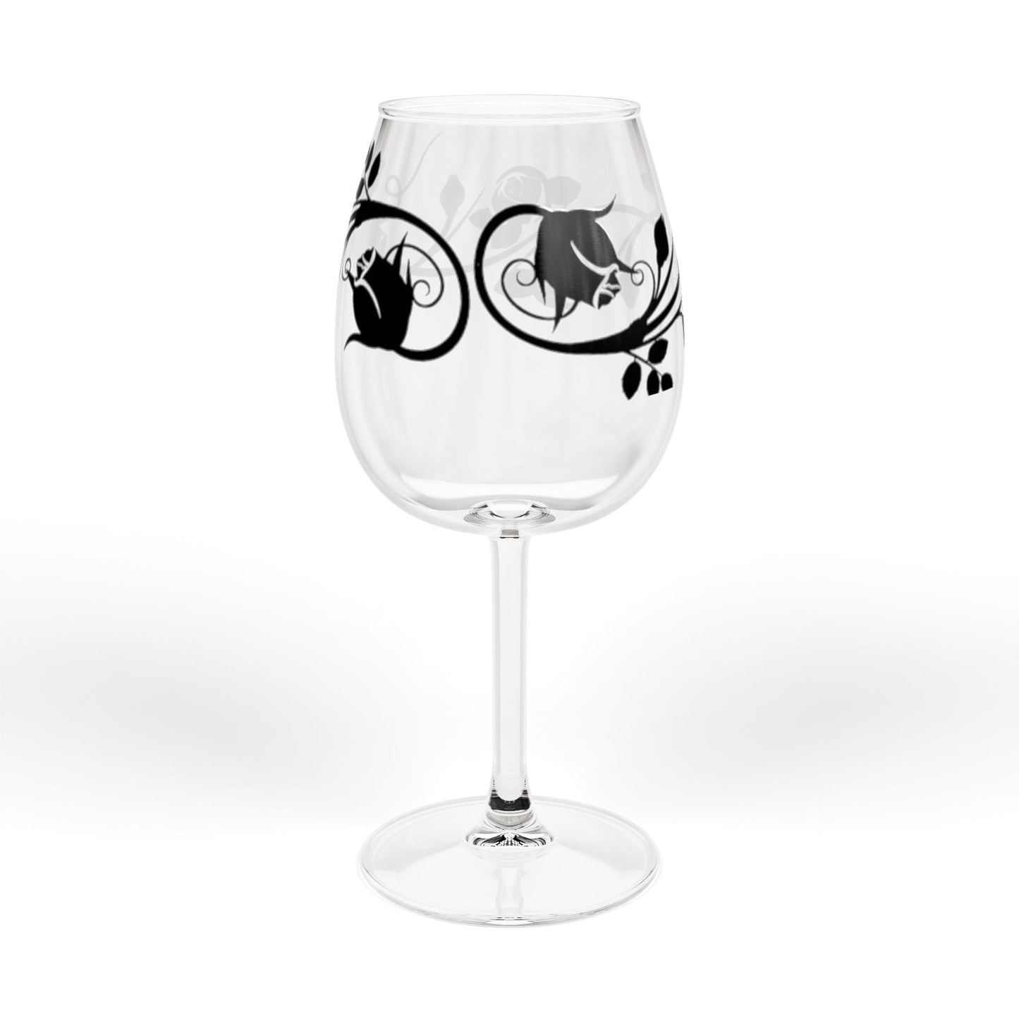 Elegant Floral Wine Glass | 12oz Stemware for Weddings, Anniversaries, Home Decor & Celebratory Gifts