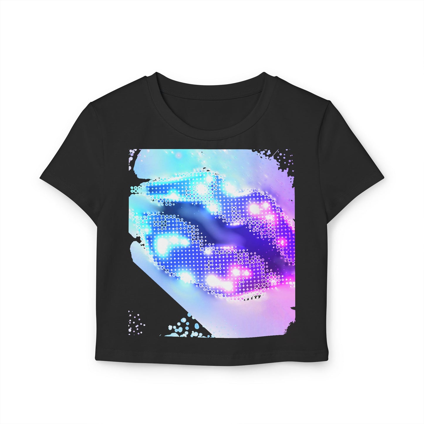 š Cosmic Lips Baby Tee Trendy Womenās Graphic Crop Top | Festival Wear, Summer Street Style & Bold Everyday Looks