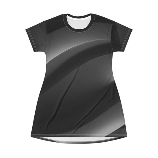 SlateCharm T-Shirt Dress | Stylish Monochrome Casual Wear, Perfect for Summer, Lounging & Thoughtful Gifting