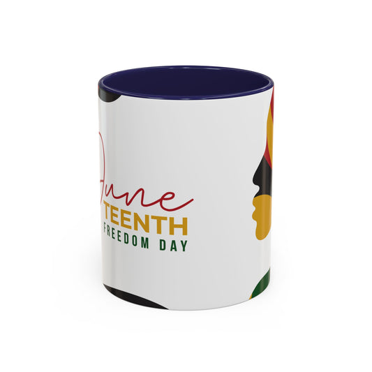 Juneteenth Freedom Day Accent Coffee Mug | Celebrate Liberation, Bold Black History Gift, Vibrant Home & Office Decor