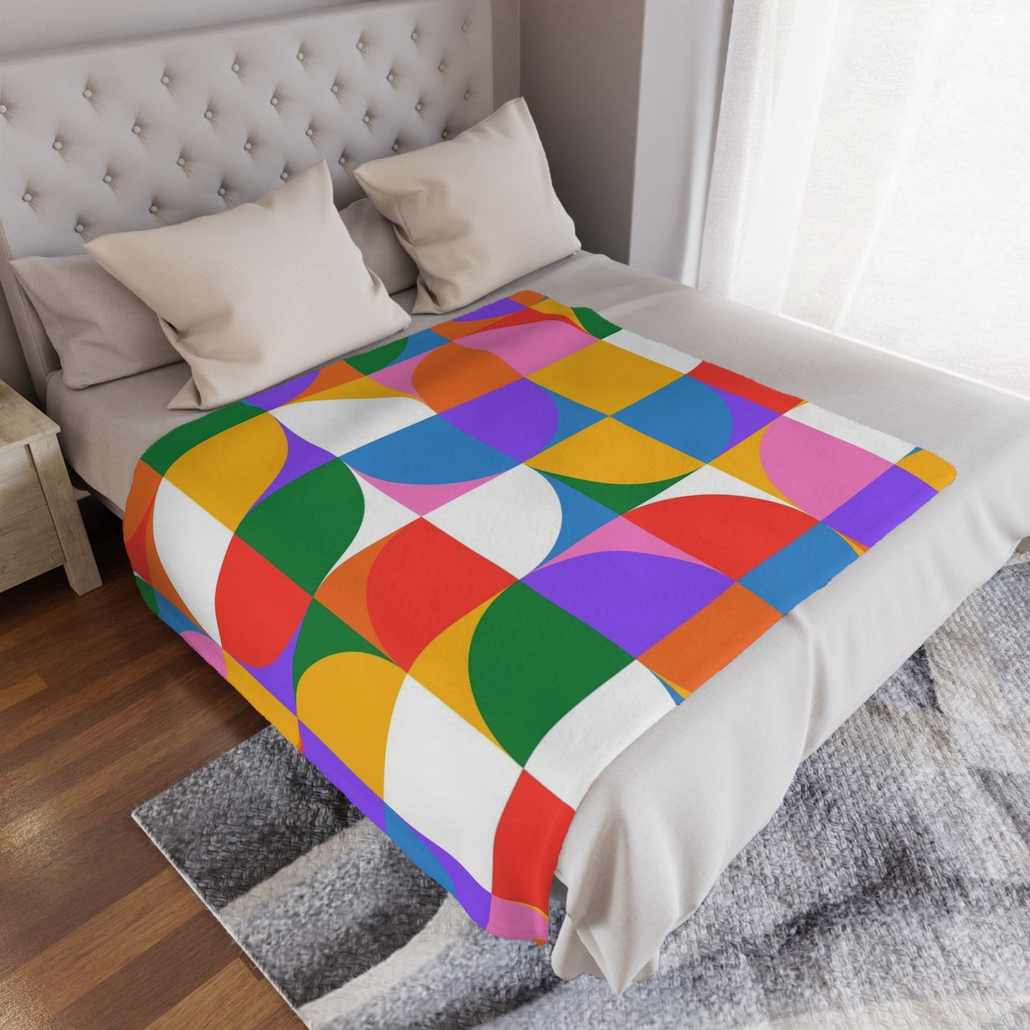 Colorful Geometric Minky Blanket – Cozy, Vibrant, and Perfect for Gifting