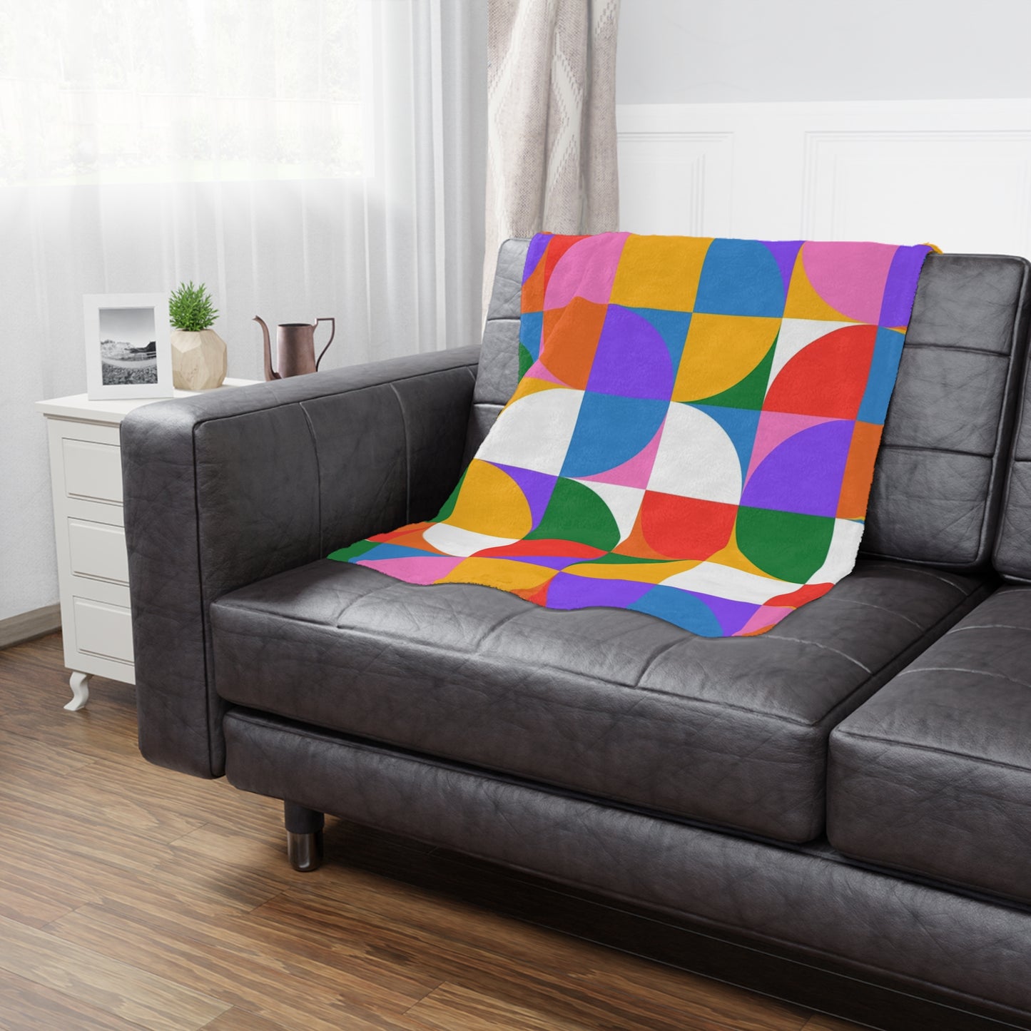 Colorful Geometric Minky Blanket – Cozy, Vibrant, and Perfect for Gifting