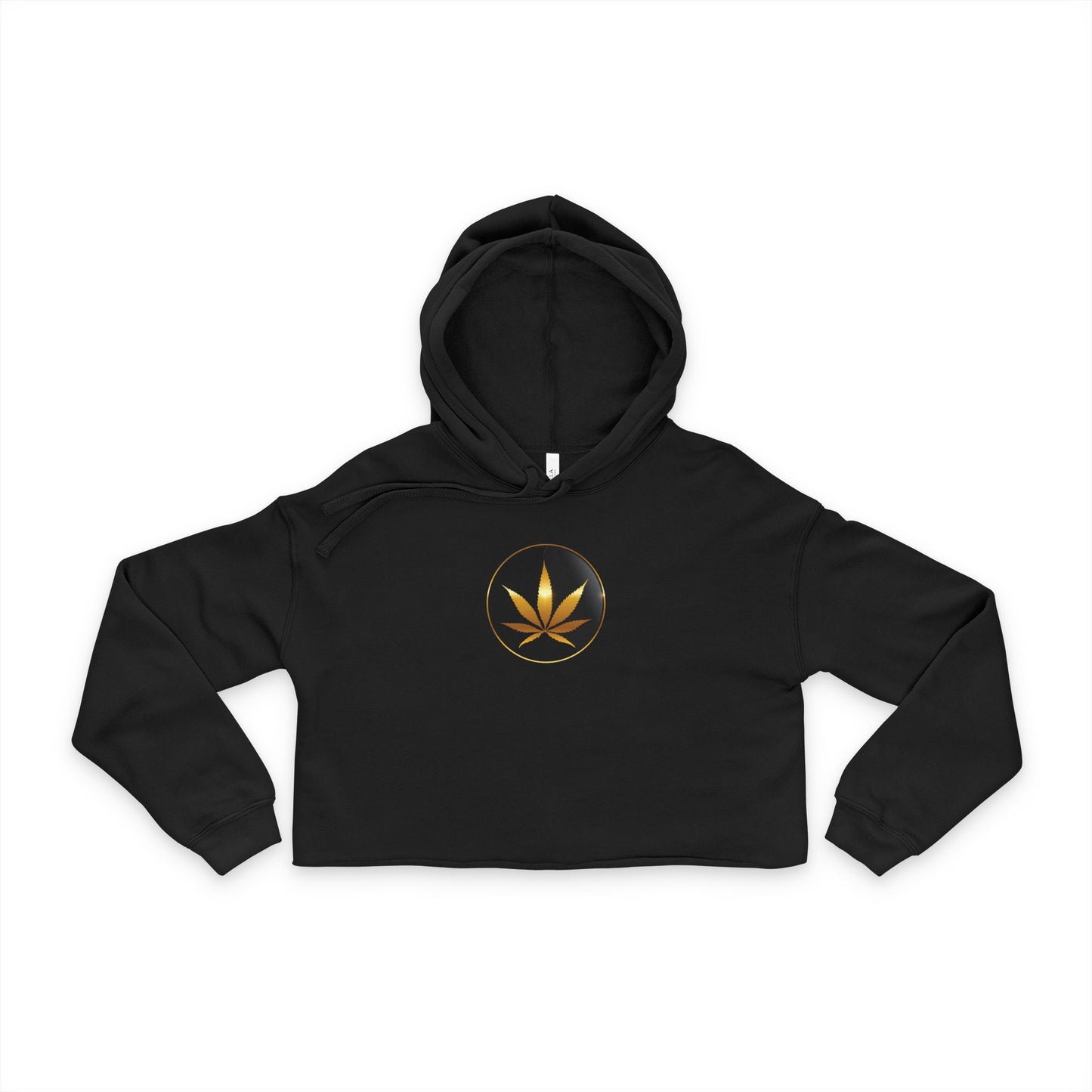 "High Vibes" Women’s Cropped Hoodie – Cannabis Leaf Edition