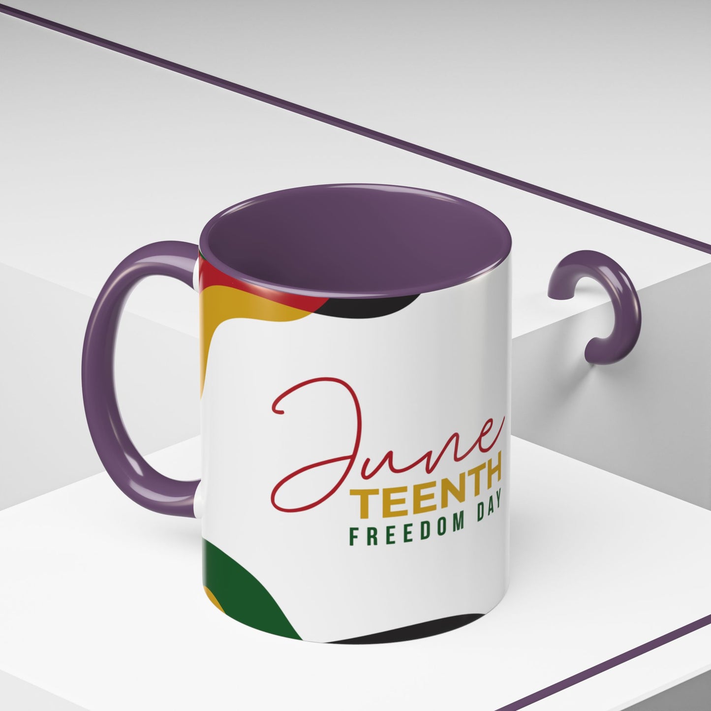 Juneteenth Freedom Day Accent Coffee Mug | Celebrate Liberation, Bold Black History Gift, Vibrant Home & Office Decor