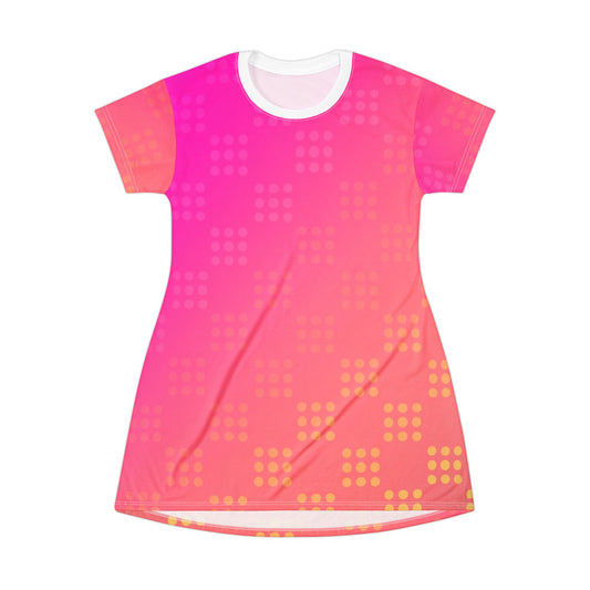 SunBlush T-Shirt Dress | Gradient Pink Summer Dress, Casual Boho Chic, Beachwear & Night Out Style