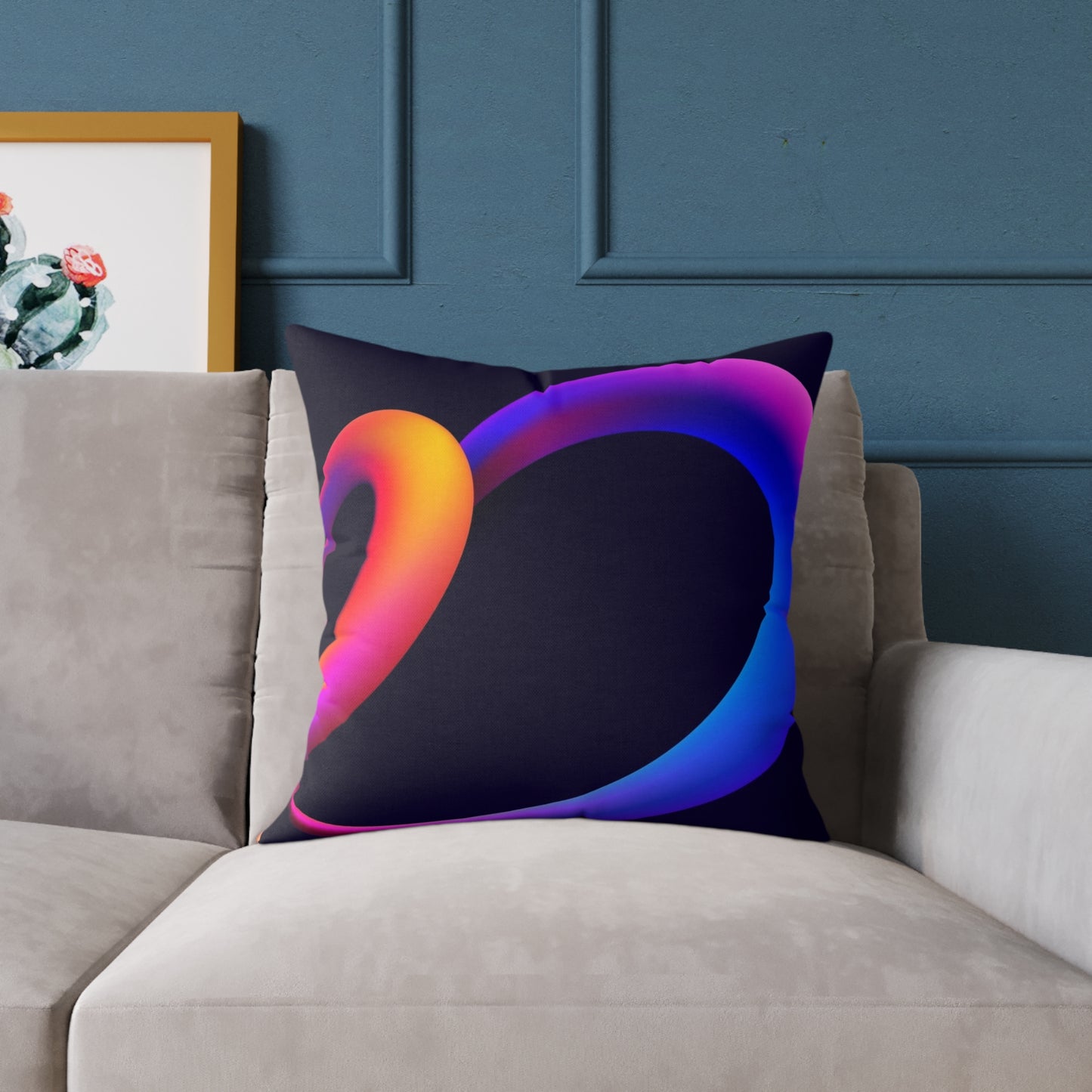 HeartMuse Modern Art Pillow | Abstract Heart Throw Cushion, Vibrant Home Accent, Valentine's Day or Anniversary Gift