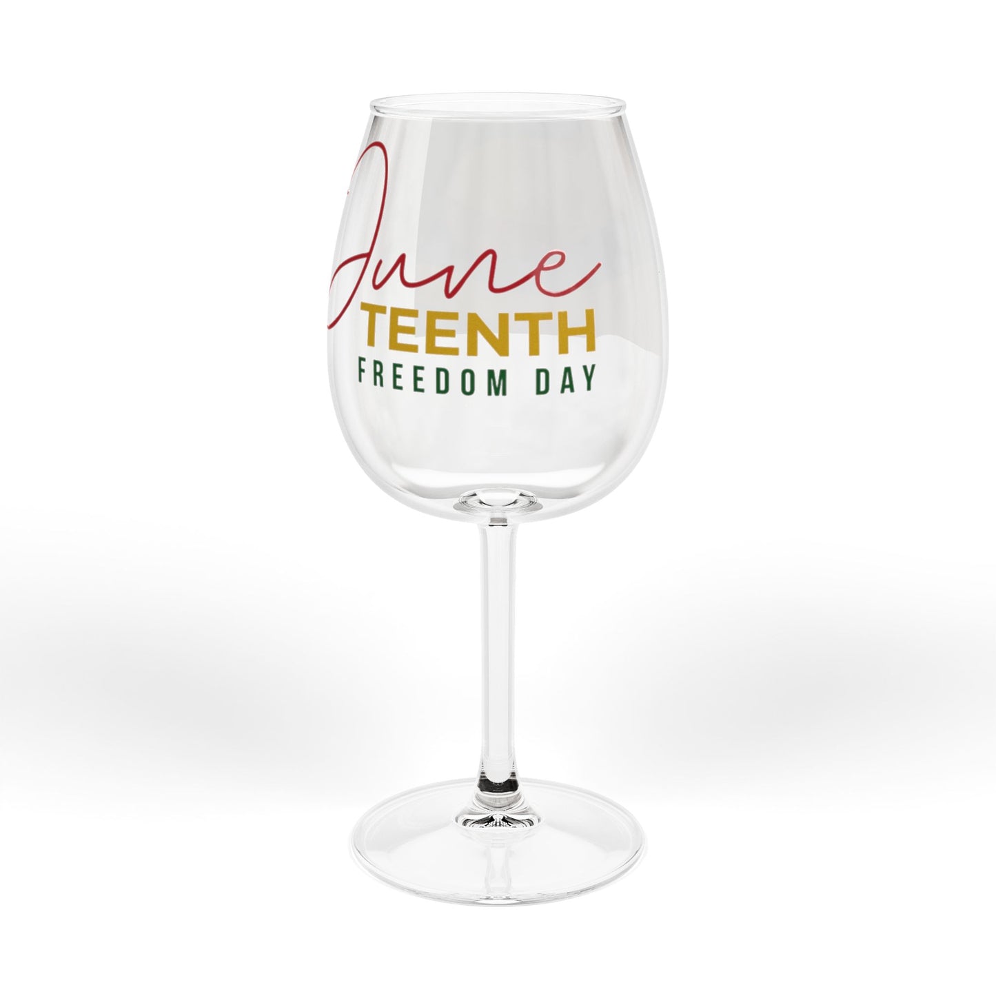 Juneteenth Celebration Wine Glass | 12oz Stemware for Freedom Day Toasts, Wine Lover’s Gift, Event Glassware