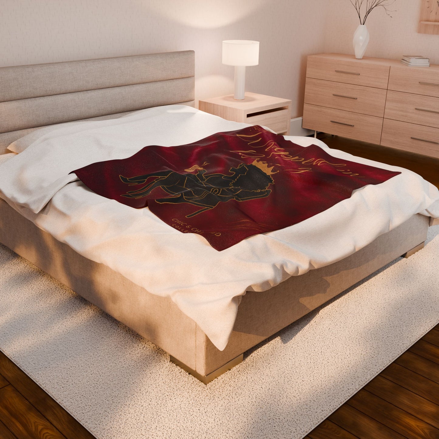 "Wrapped in Royalty" Velveteen Plush Blanket – Chic & Charmed Collection™