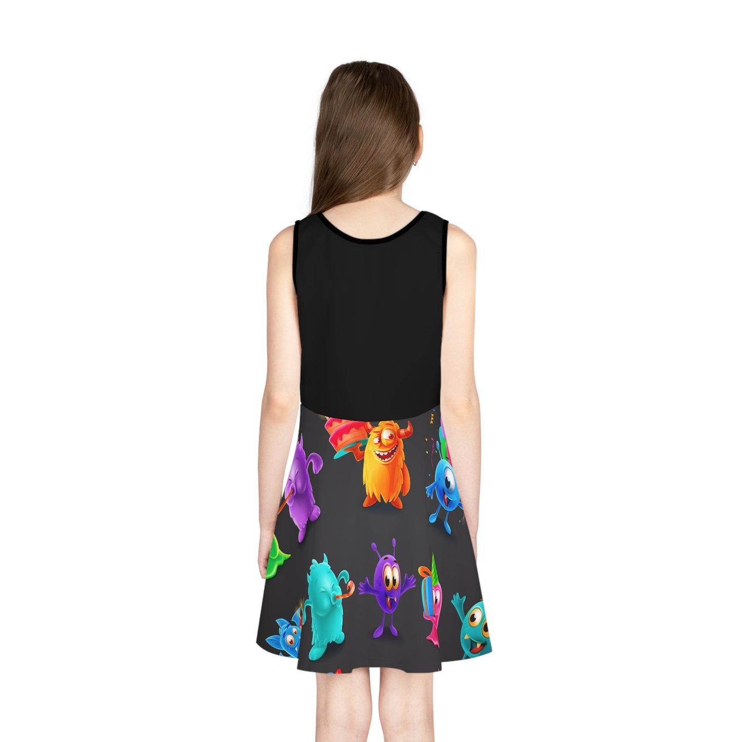 Whimsical Monster Print Girls' Sundress