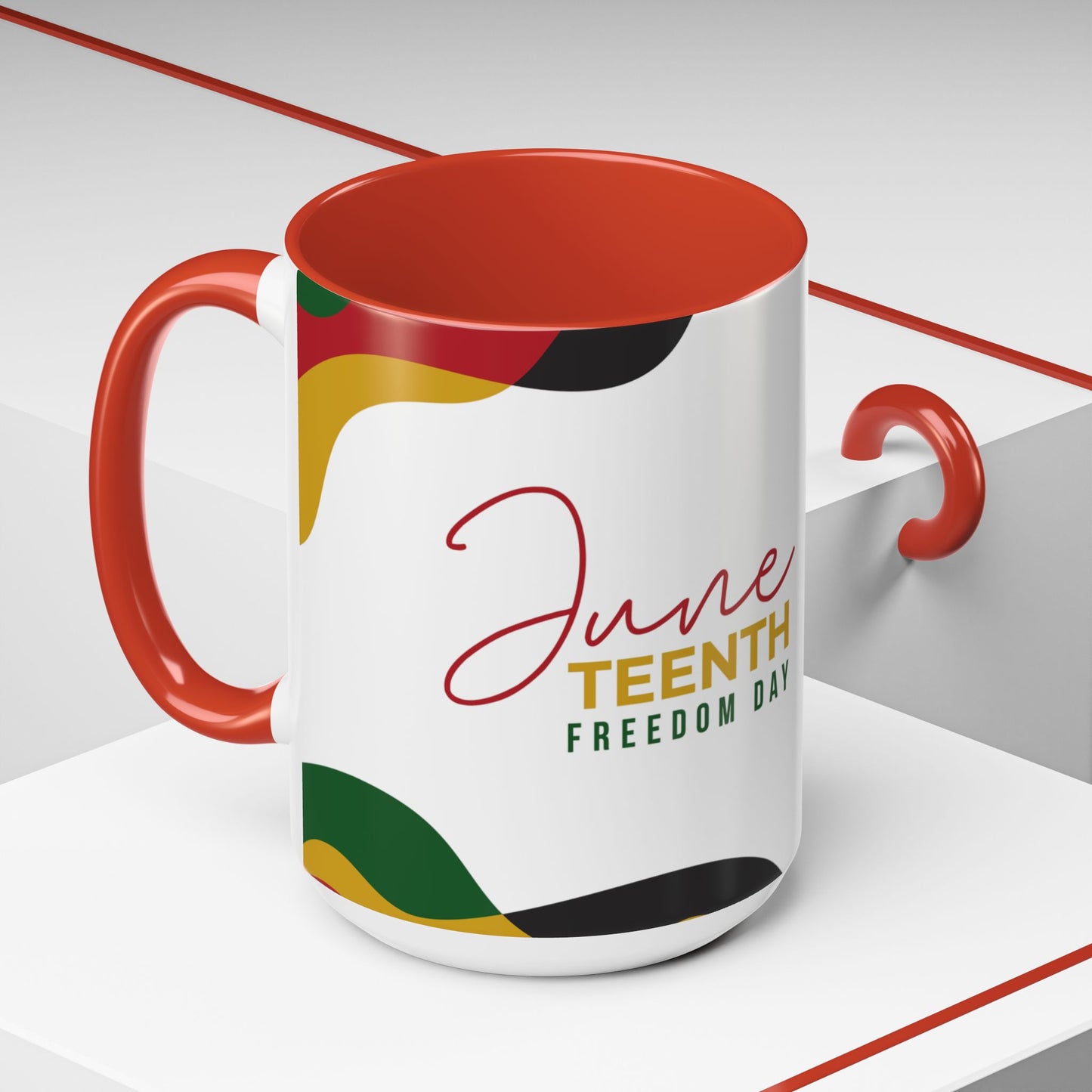 Juneteenth Freedom Day Accent Coffee Mug | Celebrate Liberation, Bold Black History Gift, Vibrant Home & Office Decor