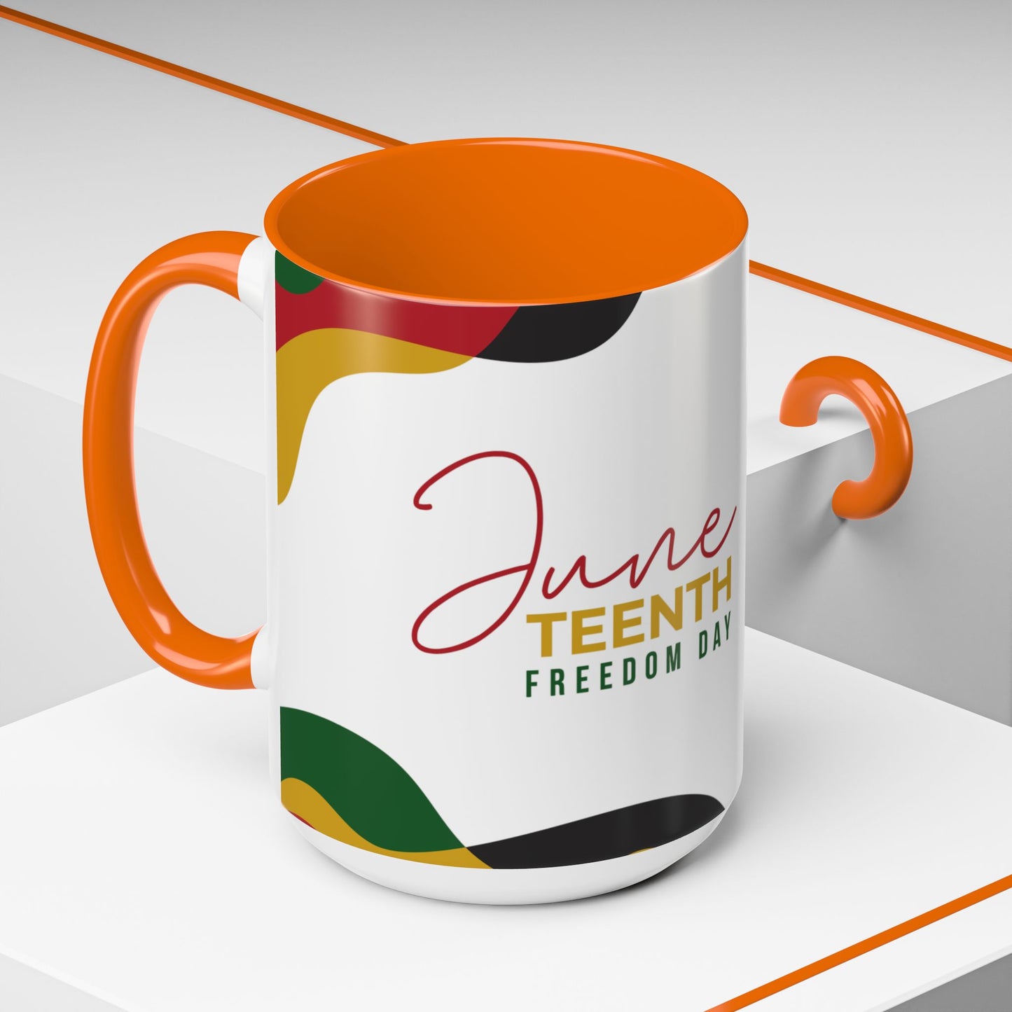 Juneteenth Freedom Day Accent Coffee Mug | Celebrate Liberation, Bold Black History Gift, Vibrant Home & Office Decor