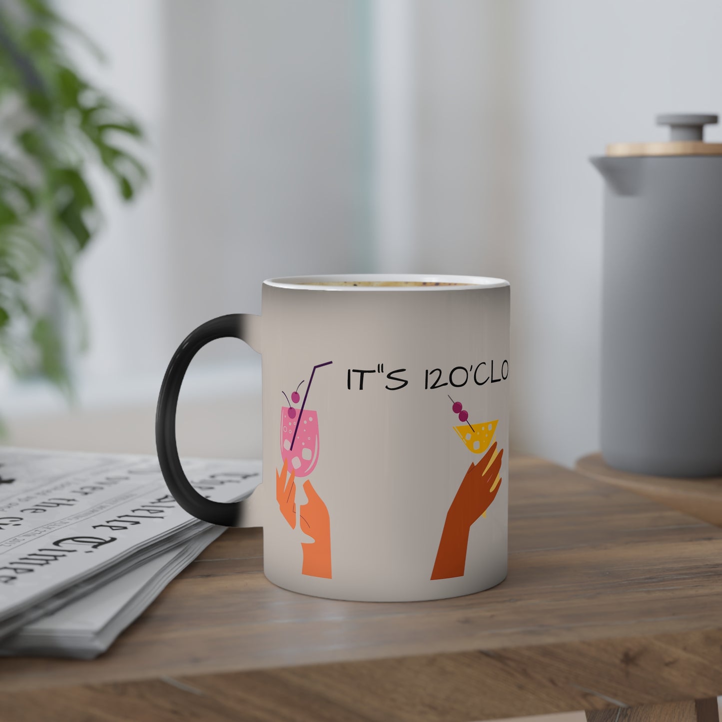 Color-Changing Cocktail Mug – “IT’S 12 O’CLOCK SOMEWHERE!”