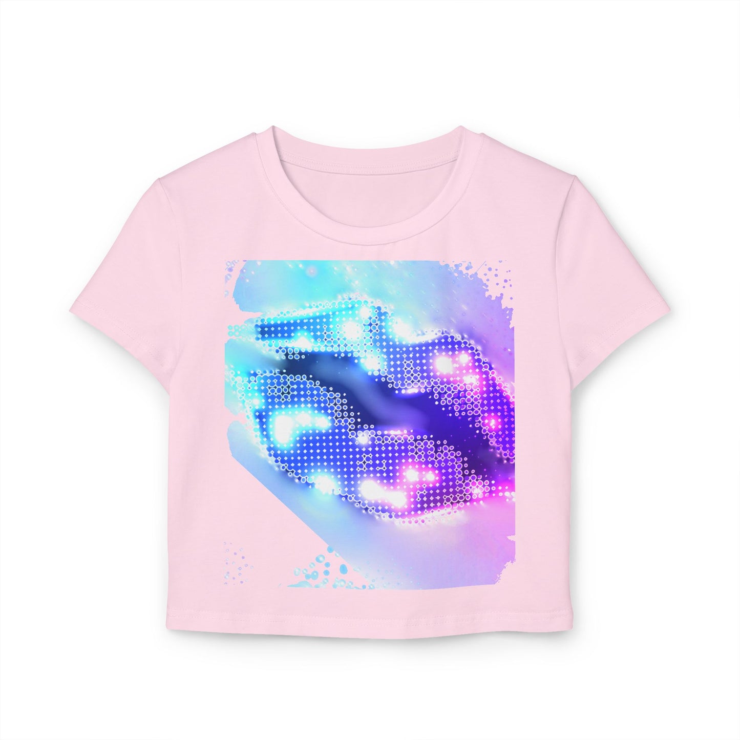 š Cosmic Lips Baby Tee Trendy Womenās Graphic Crop Top | Festival Wear, Summer Street Style & Bold Everyday Looks
