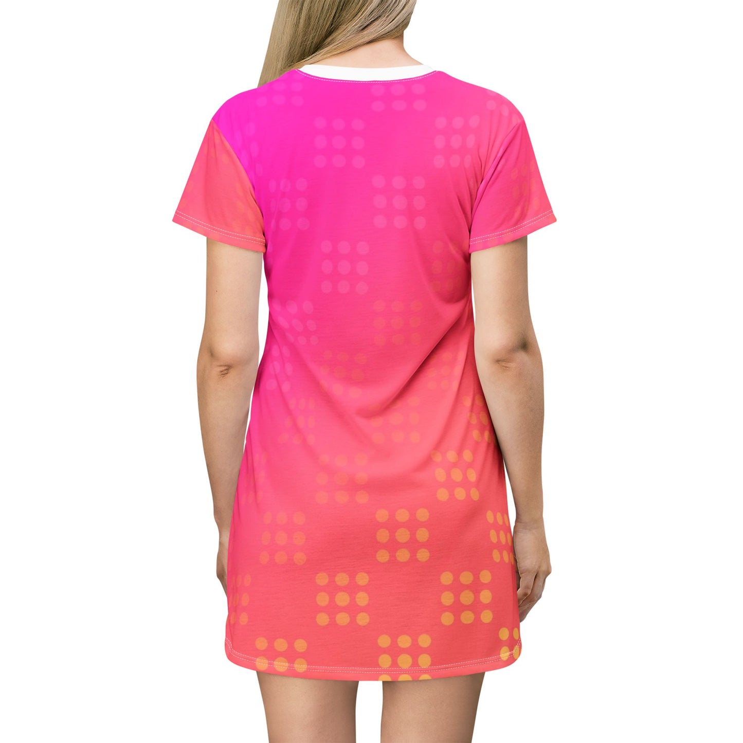 SunBlush T-Shirt Dress | Gradient Pink Summer Dress, Casual Boho Chic, Beachwear & Night Out Style