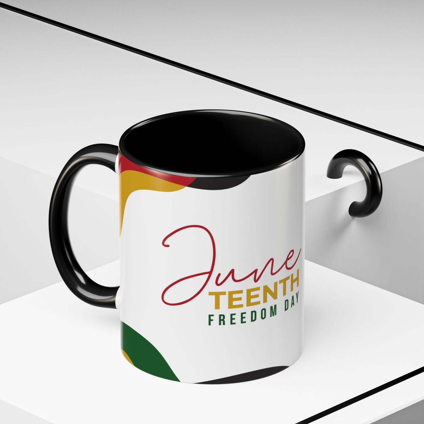 Juneteenth Freedom Day Accent Coffee Mug | Celebrate Liberation, Bold Black History Gift, Vibrant Home & Office Decor