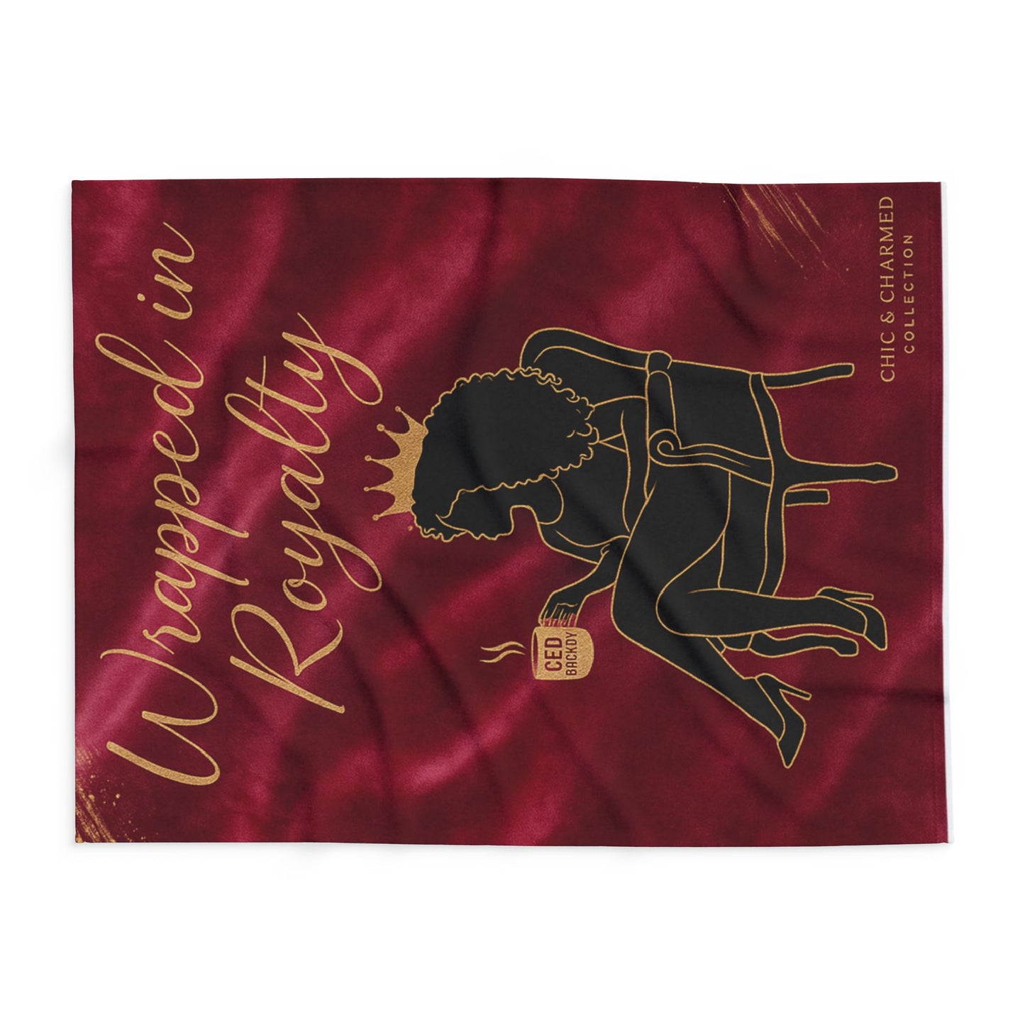 Wrapped in Royalty Fleece Blanket | Luxurious Self-Care Throw for Empowerment, Home Décor & Thoughtful Gifting