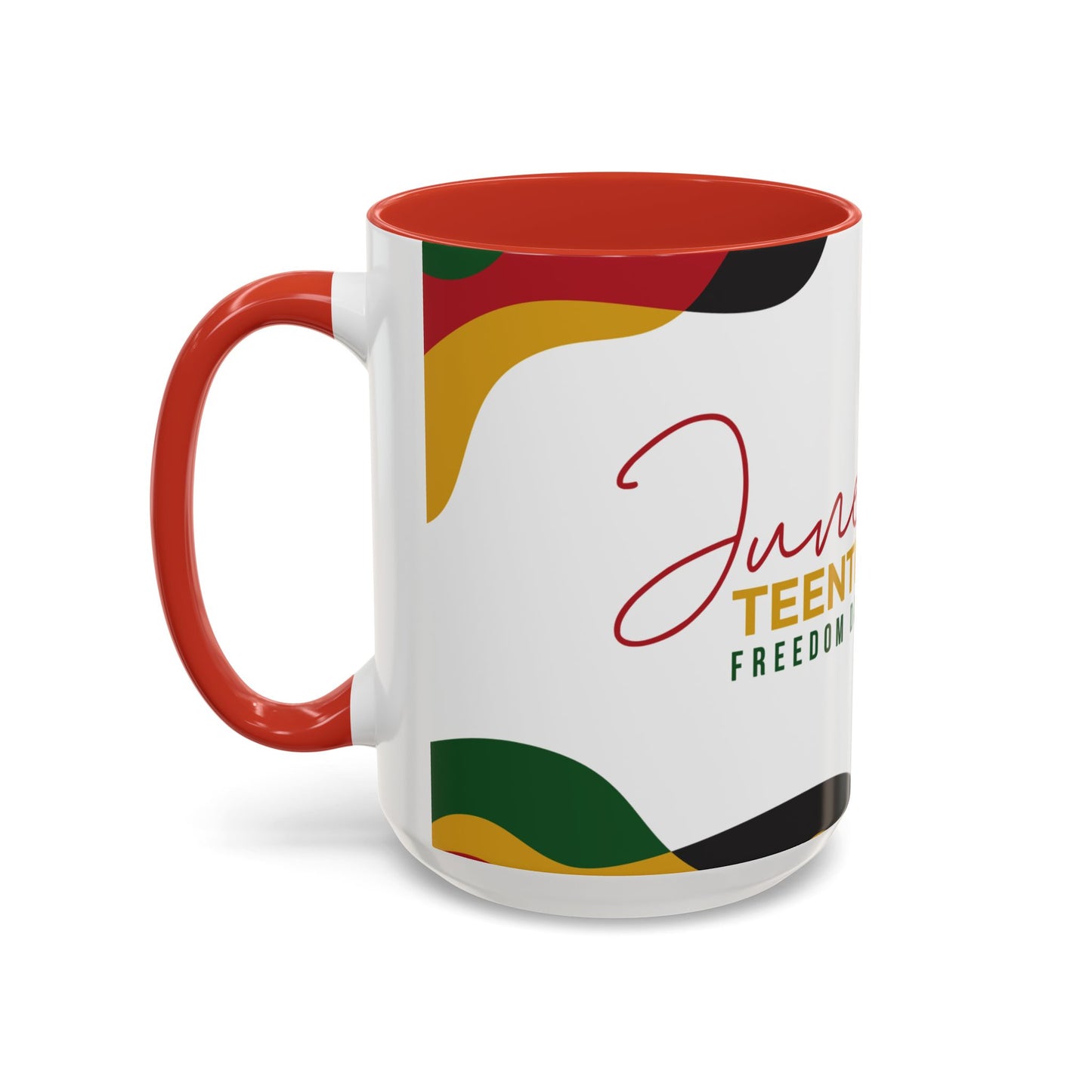 Juneteenth Freedom Day Accent Coffee Mug | Celebrate Liberation, Bold Black History Gift, Vibrant Home & Office Decor