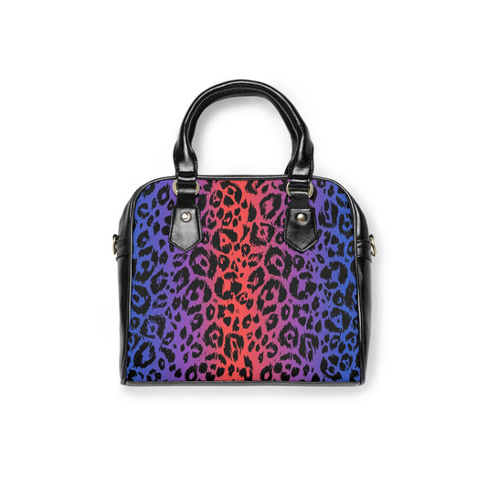 Vibrant Leopard Print Shoulder Handbag