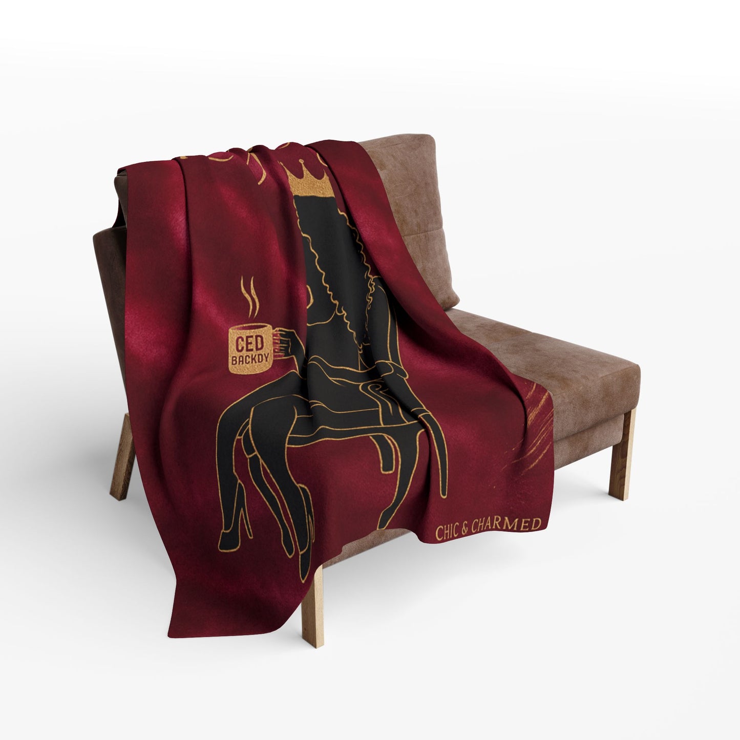 Wrapped in Royalty Fleece Blanket | Luxurious Self-Care Throw for Empowerment, Home Décor & Thoughtful Gifting