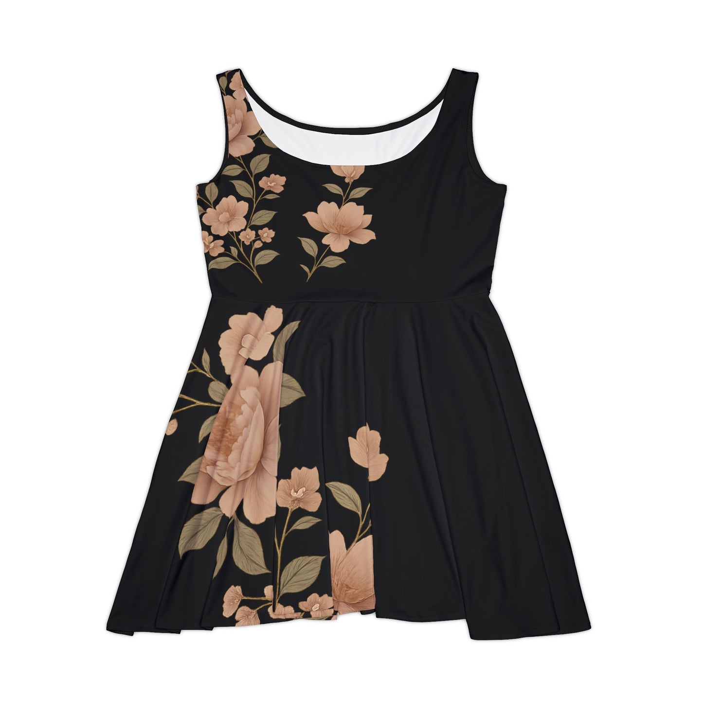 Serenity in Bloom – Elegant Floral Skater Dress for Weddings, Gifts, & Everyday Glam