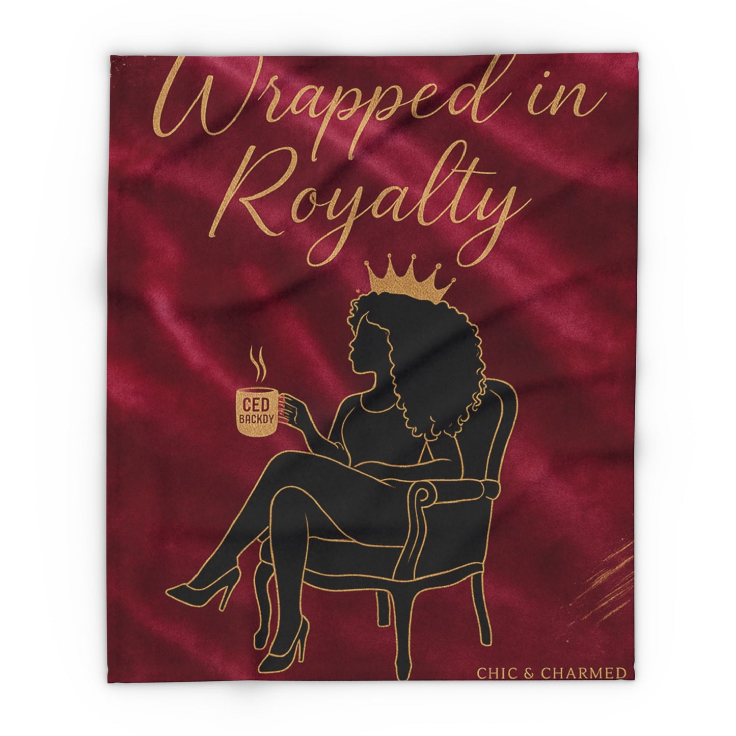 Wrapped in Royalty Fleece Blanket | Luxurious Self-Care Throw for Empowerment, Home Décor & Thoughtful Gifting