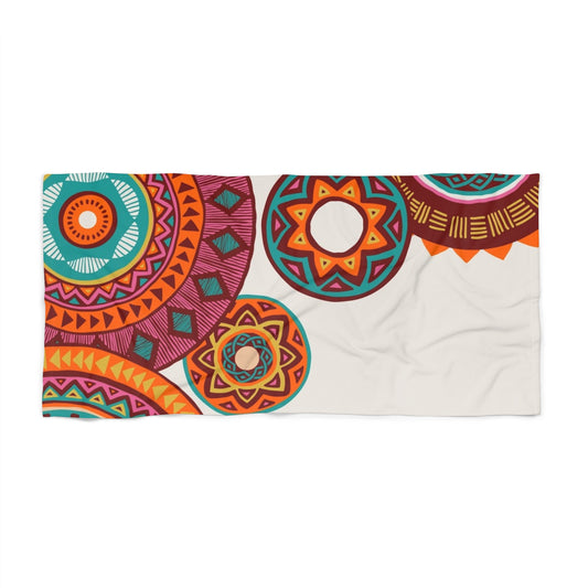 SolMuse Mandala Towel | Vibrant Boho Beach & Poolside Accessory, Travel-Ready Gift for Free Spirits