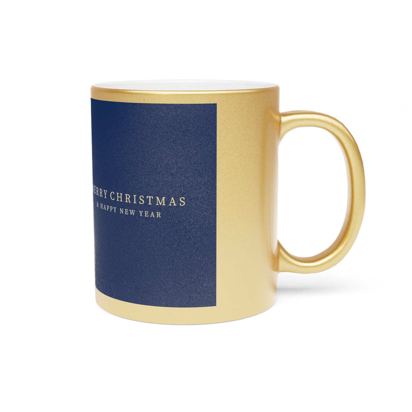Cheers & Cheer Metallic Holiday Cup | Gold or Silver Ceramic Mug, Festive Christmas Ornament Design, Elegant Cocoa & Coffee Drinkware