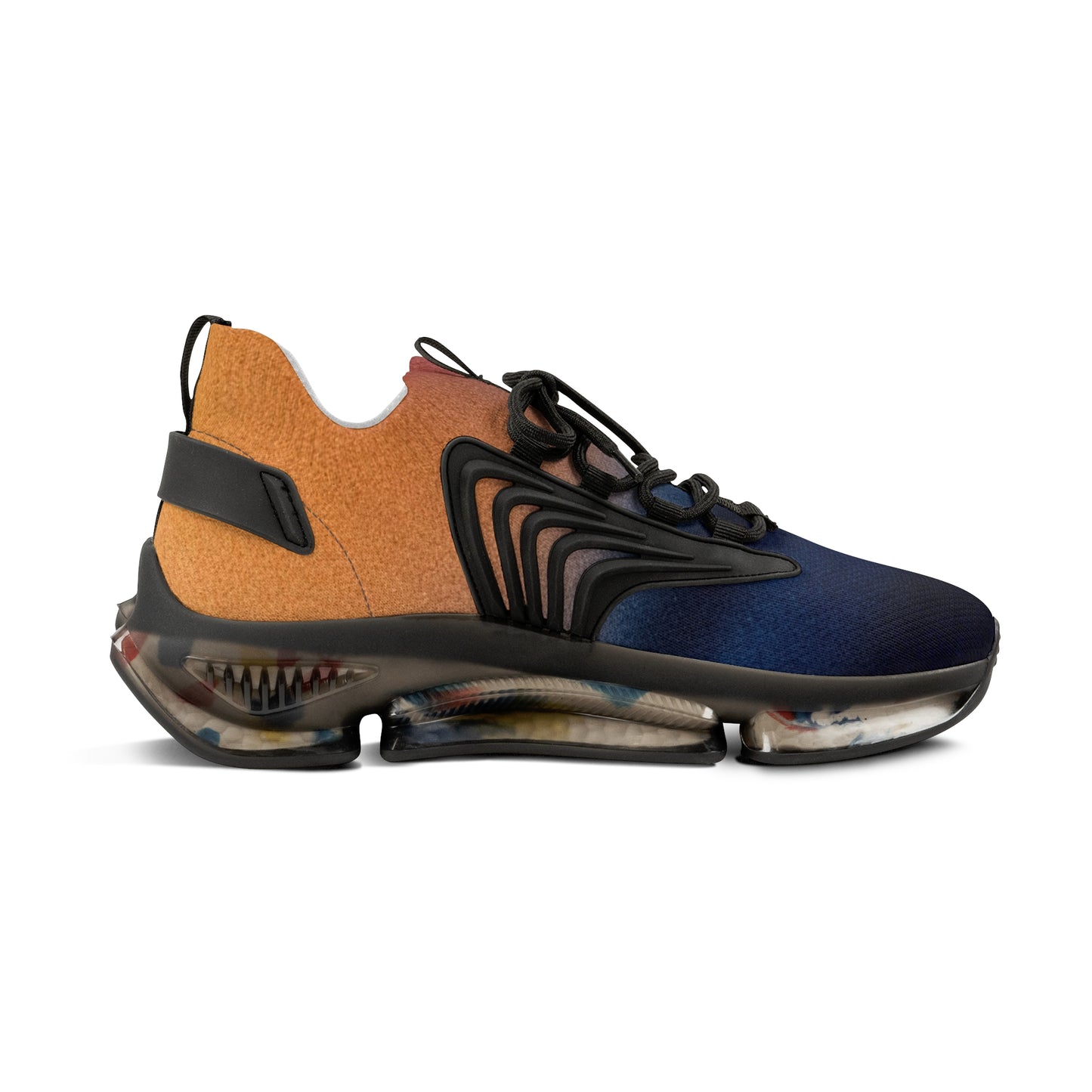 Blue and Orange Gradient Men's Mesh Sneakers | Bold Style Meets All-Day Comfort
