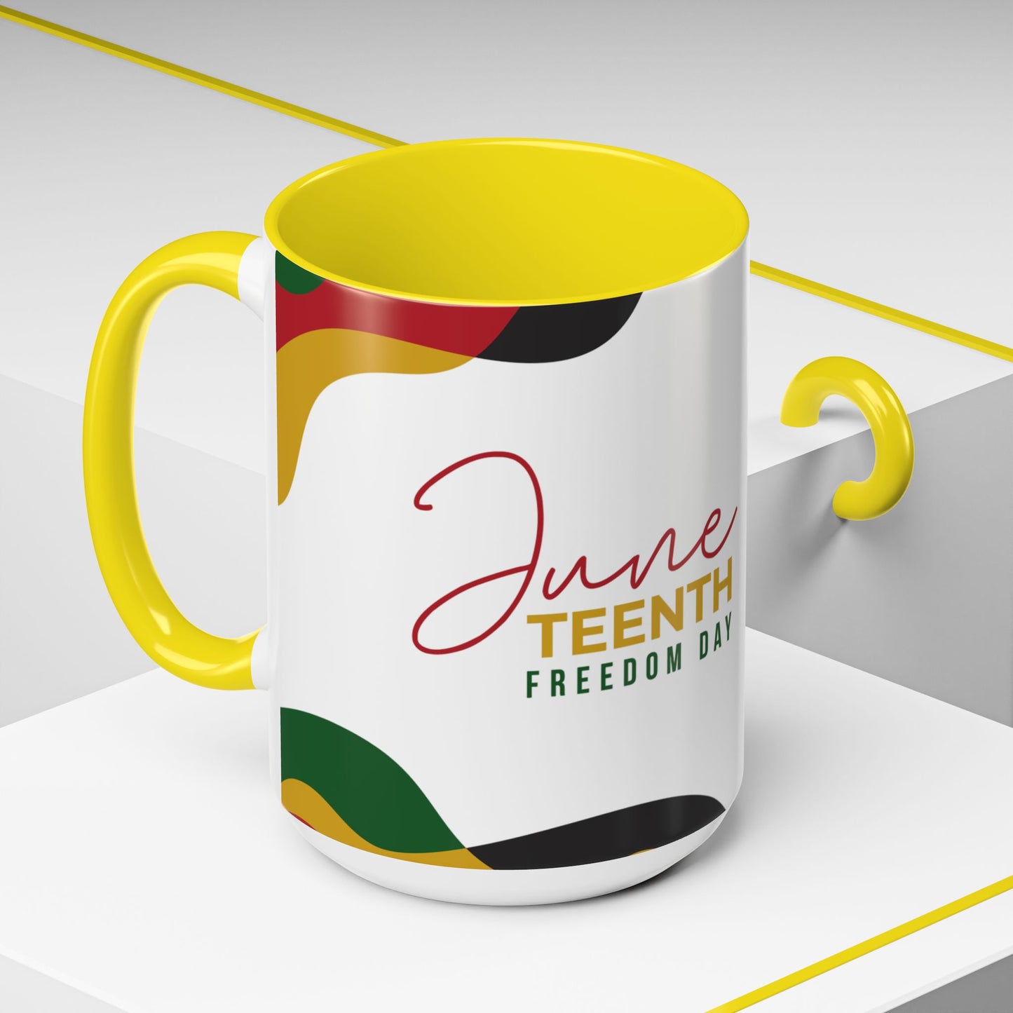 Juneteenth Freedom Day Accent Coffee Mug | Celebrate Liberation, Bold Black History Gift, Vibrant Home & Office Decor