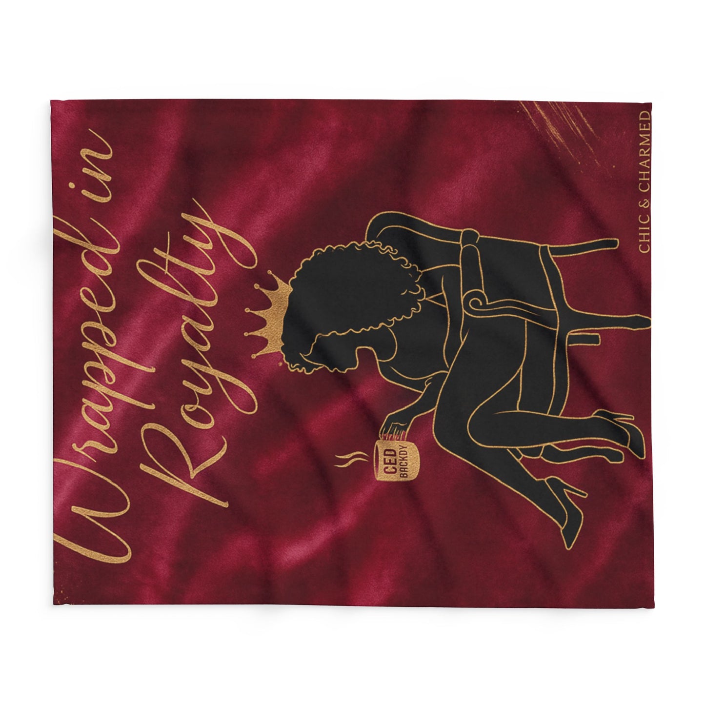 Wrapped in Royalty Fleece Blanket | Luxurious Self-Care Throw for Empowerment, Home Décor & Thoughtful Gifting