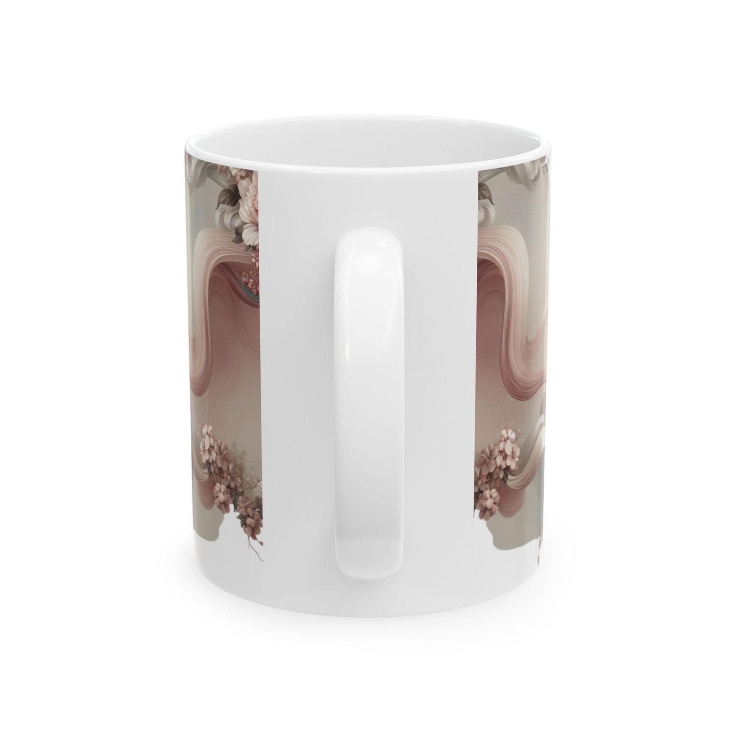 Graceful Blooms Ceramic Mug — Motivational Sip for Home & Office