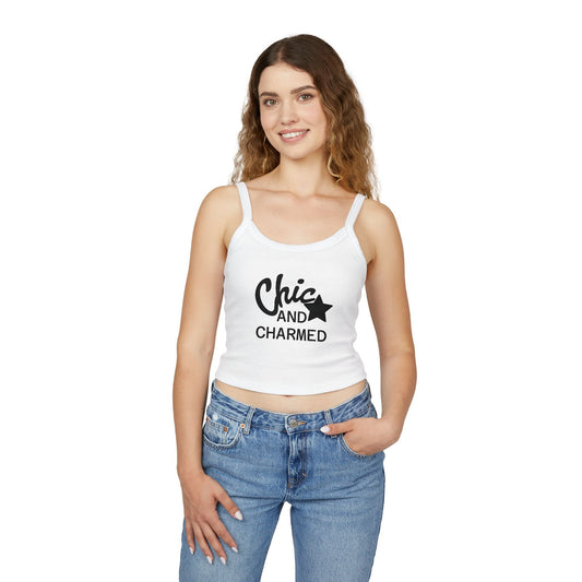 Chic & Charmed Flow Set — High-Waisted Yoga Leggings & Spaghetti Strap Tank