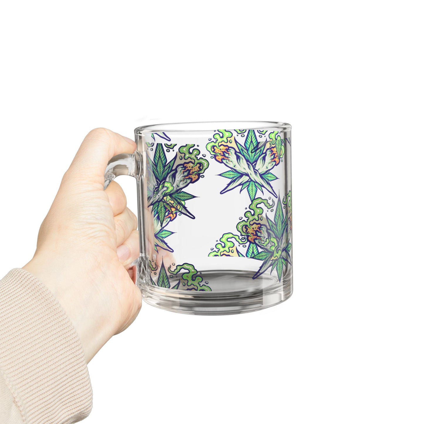 LuxePour Clear Glass Mug | Artistic Drinkware, Gift-Ready Coffee Cup, Fun & Functional Home Accent