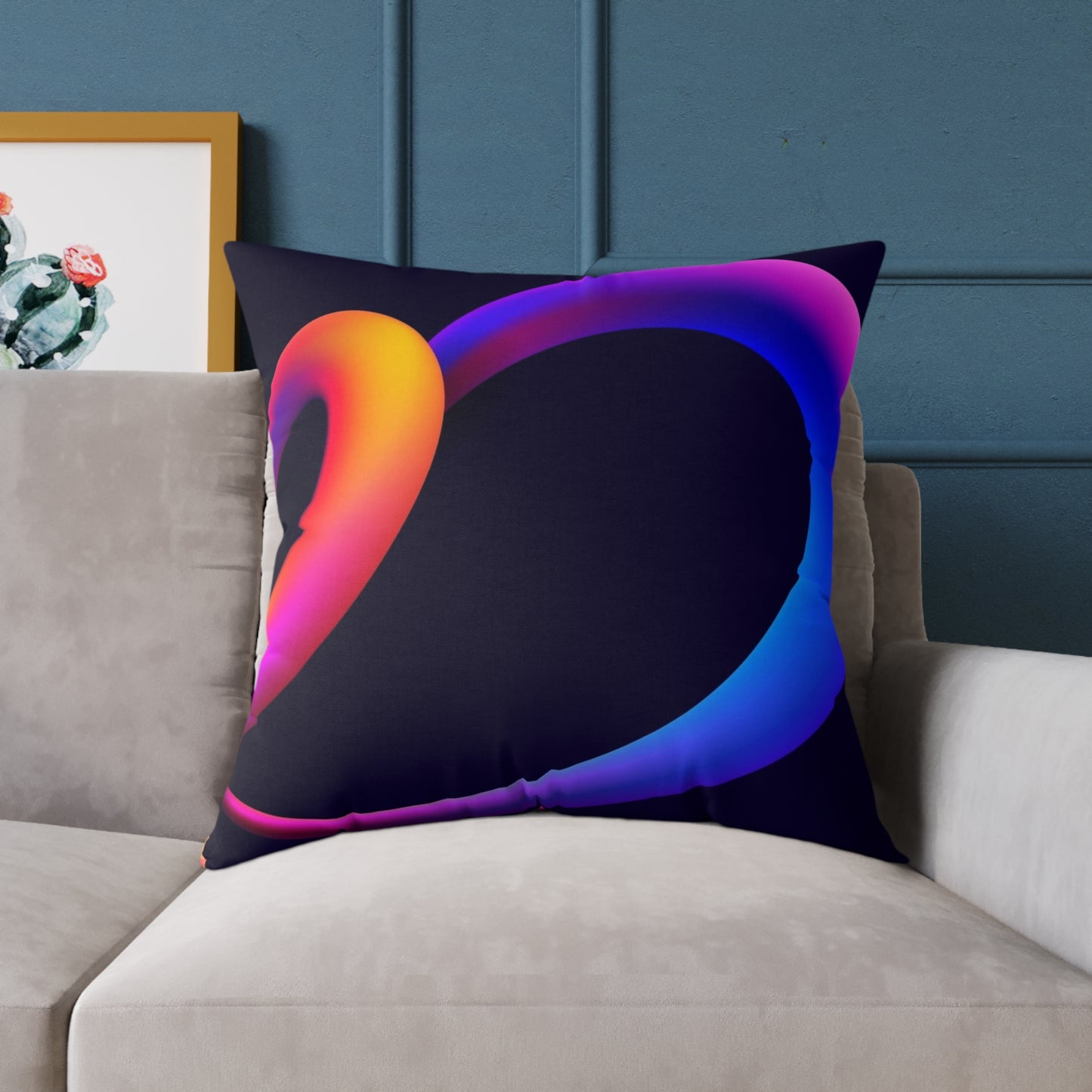 HeartMuse Modern Art Pillow | Abstract Heart Throw Cushion, Vibrant Home Accent, Valentine's Day or Anniversary Gift