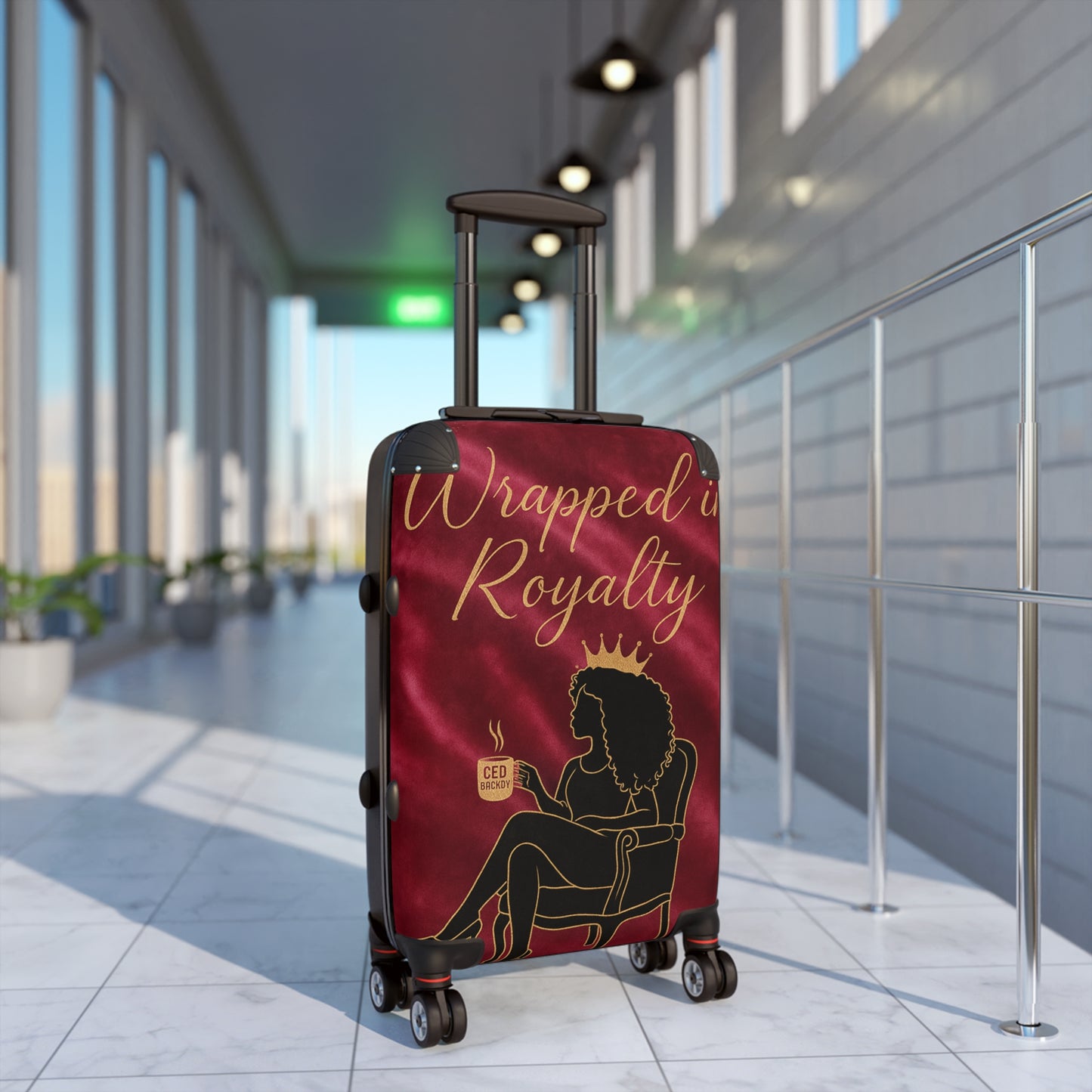 👑 Wrapped in Royalty – Luxurious Travel Suitcase