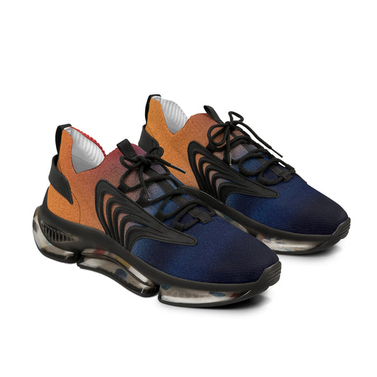 Blue and Orange Gradient Men's Mesh Sneakers | Bold Style Meets All-Day Comfort