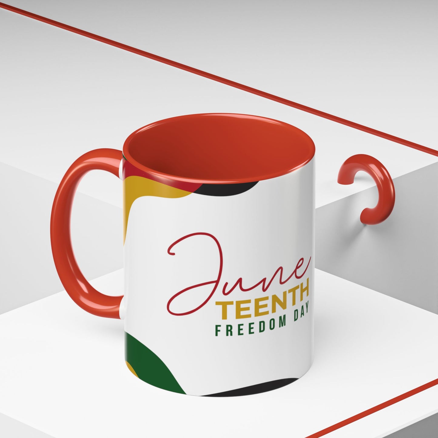 Juneteenth Freedom Day Accent Coffee Mug | Celebrate Liberation, Bold Black History Gift, Vibrant Home & Office Decor