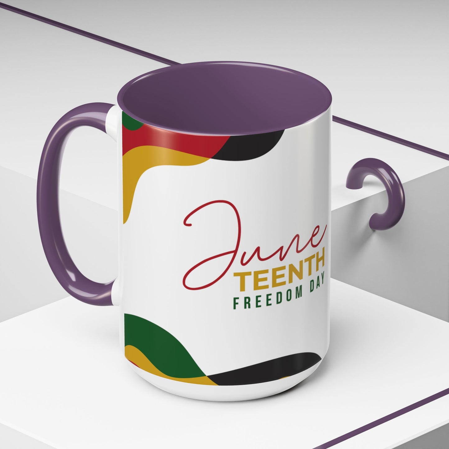 Juneteenth Freedom Day Accent Coffee Mug | Celebrate Liberation, Bold Black History Gift, Vibrant Home & Office Decor
