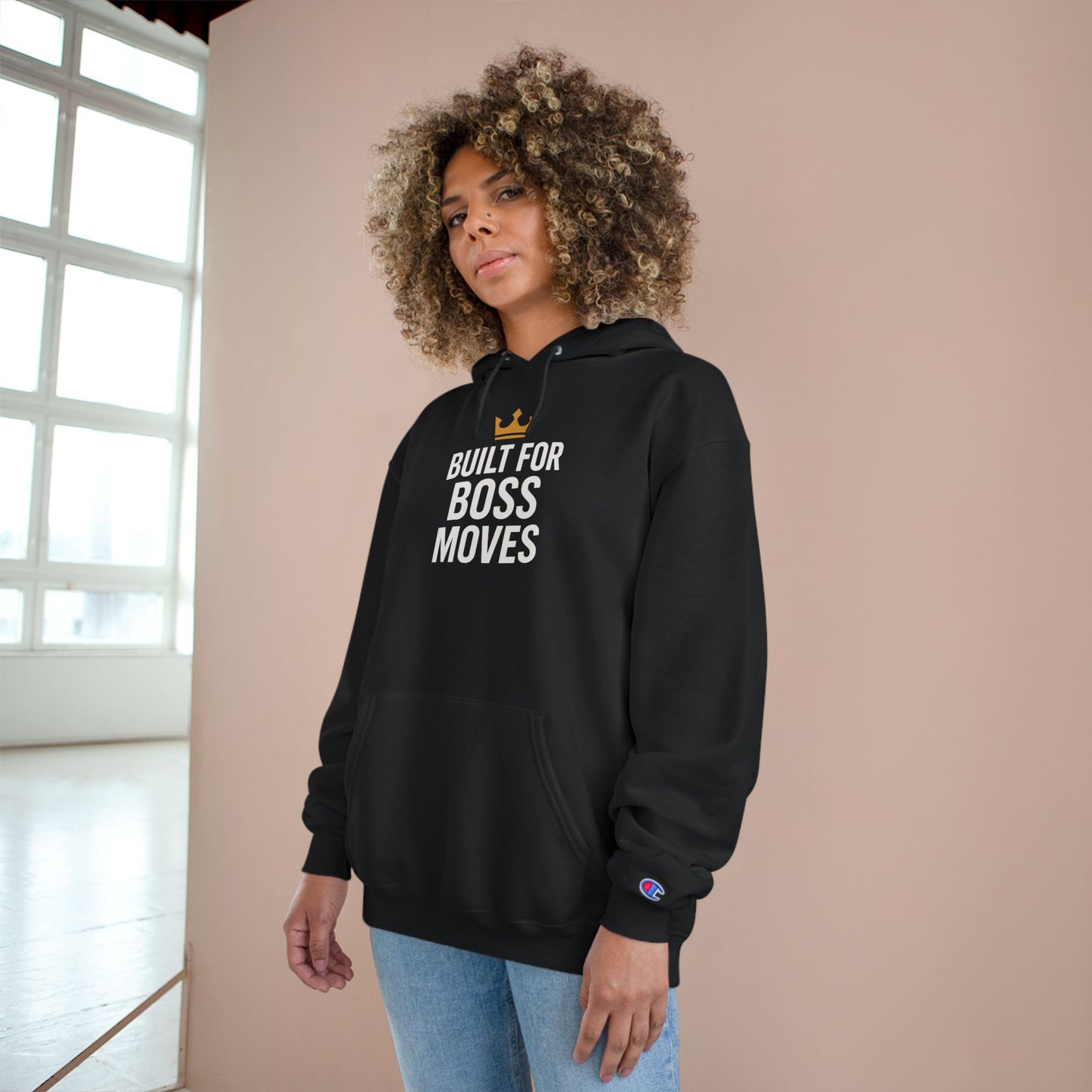 Champion Hoodie – "Built for Boss Moves" Motivational Sweatshirt | Inspirational Gift | Workout Hoodie | Casual Fashion Statement
