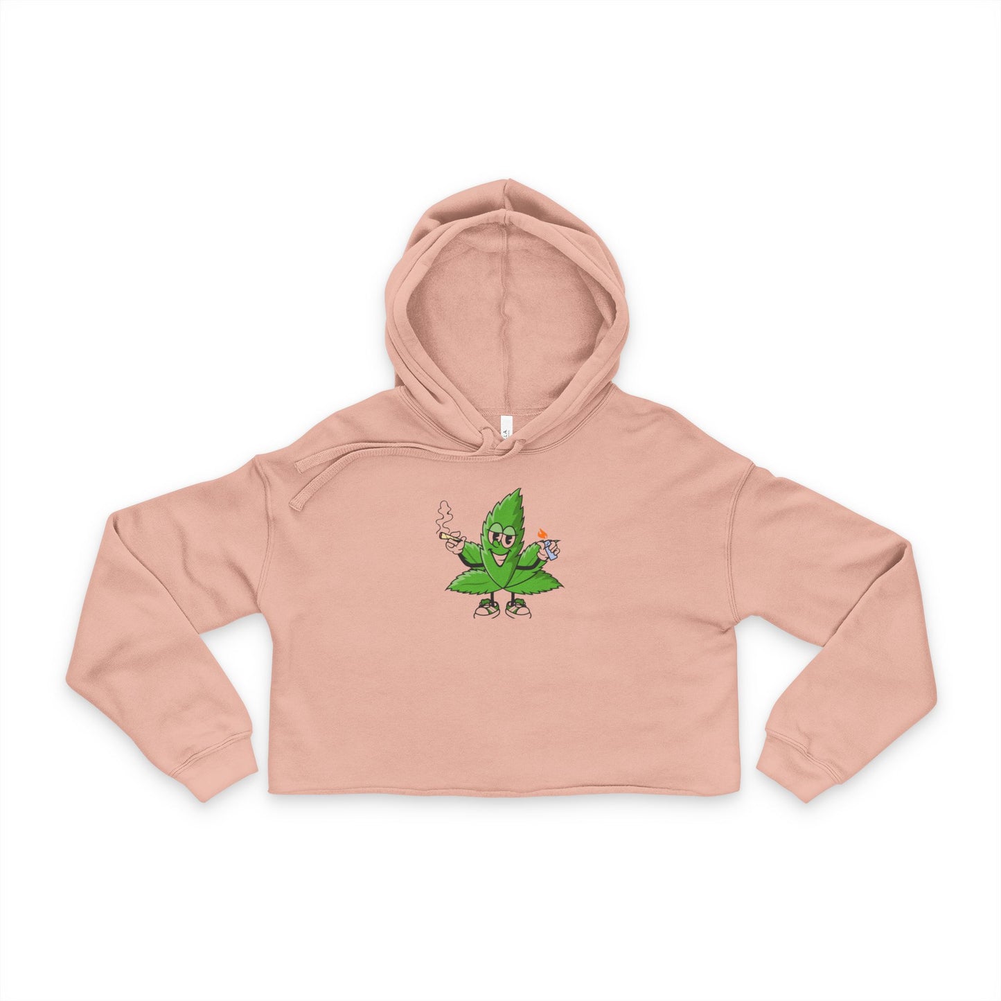 "High Vibes" Women’s Cropped Hoodie – Cannabis Leaf Edition