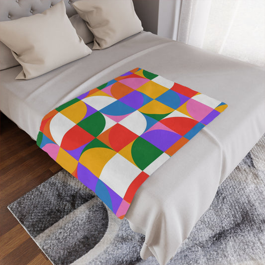 Colorful Geometric Minky Blanket – Cozy, Vibrant, and Perfect for Gifting
