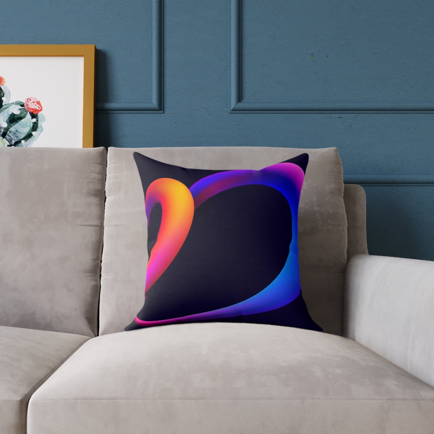HeartMuse Modern Art Pillow | Abstract Heart Throw Cushion, Vibrant Home Accent, Valentine's Day or Anniversary Gift